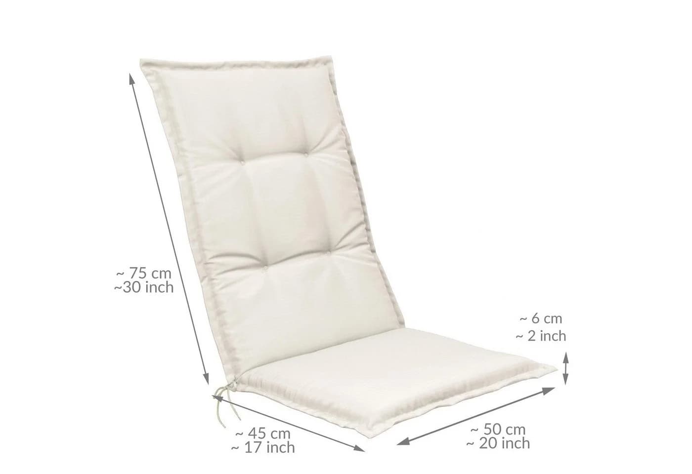 Beautissu Hochlehnerauflage 8er Set Base HL Natur - Bild 5