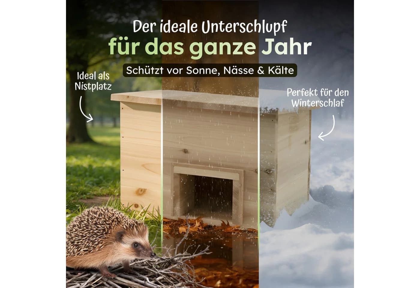 Moorland Igelhaus Winterfest - Überwinterungshaus aus Holz - Bild 3