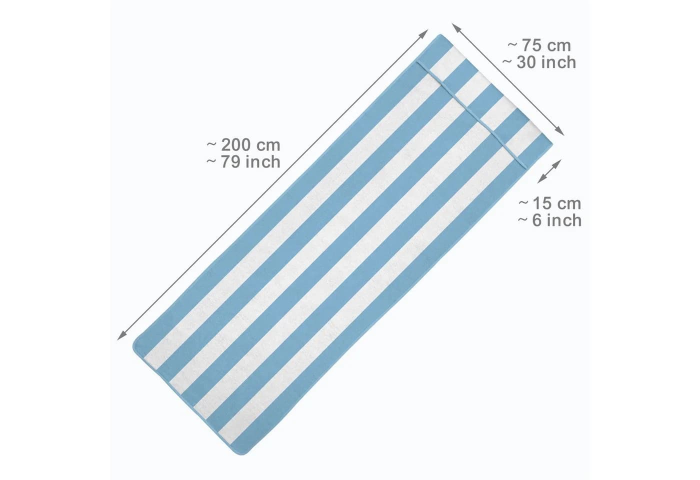 Beautissu Handtuch Cassis 200x75cm Blau-Weiß-gestreift Liegenauflage