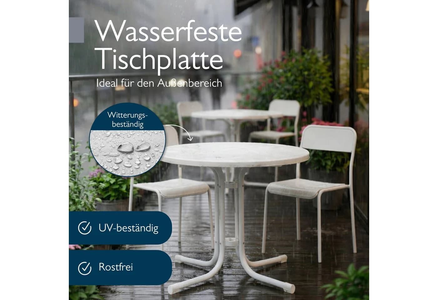 Beautissu Bistrotisch Bistroni WP Ø80xH70cm Weiß Klappbar - Bild 3