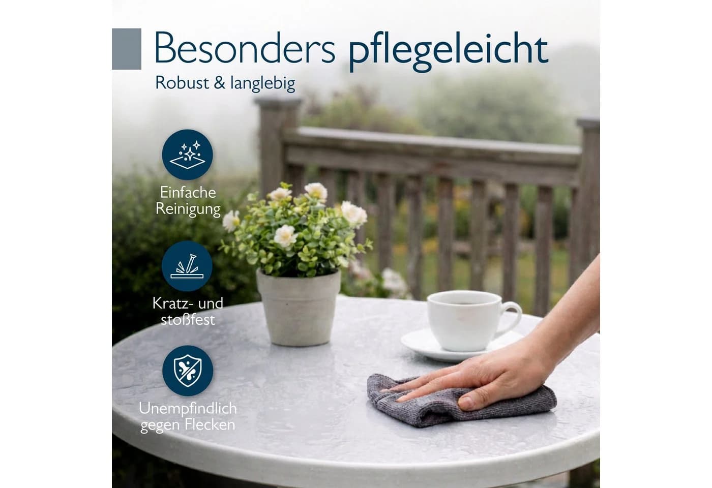 Beautissu Bistrotisch Bistroni WP Ø80xH70cm Weiß Klappbar - Bild 5