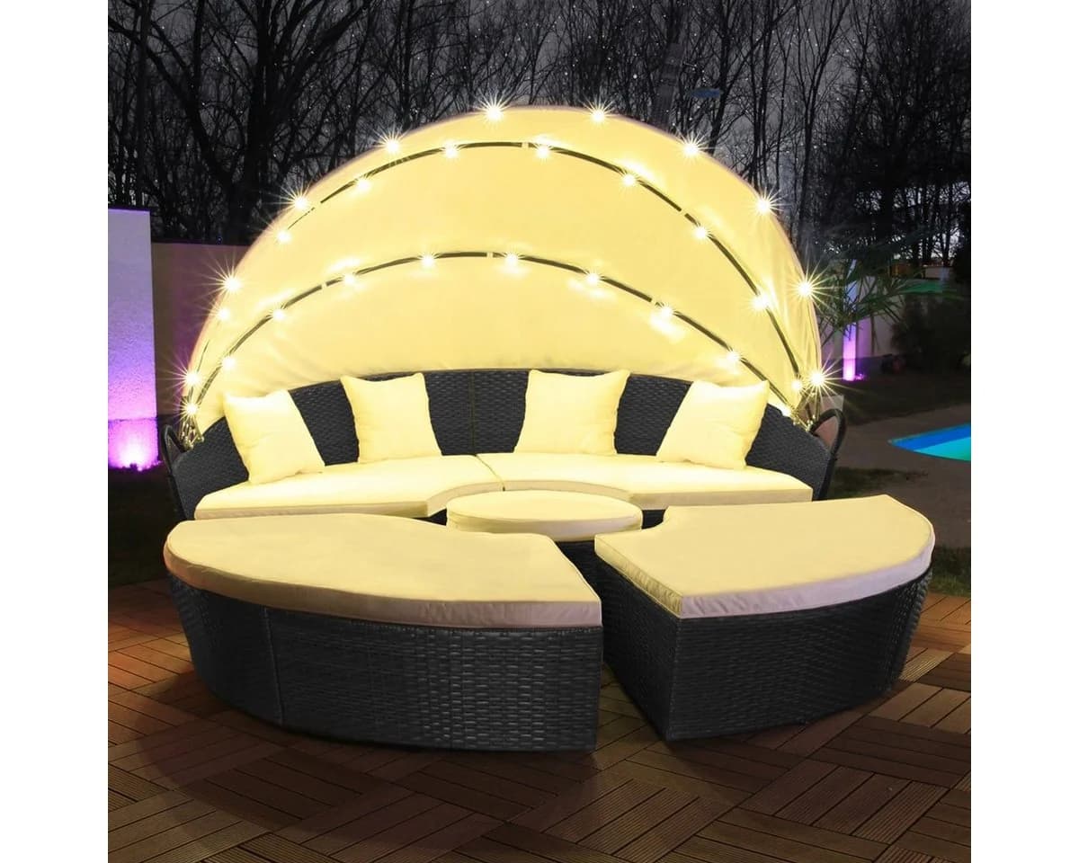 Swing&Harmonie Gartenlounge-Set 210cm Grau - Bild 2