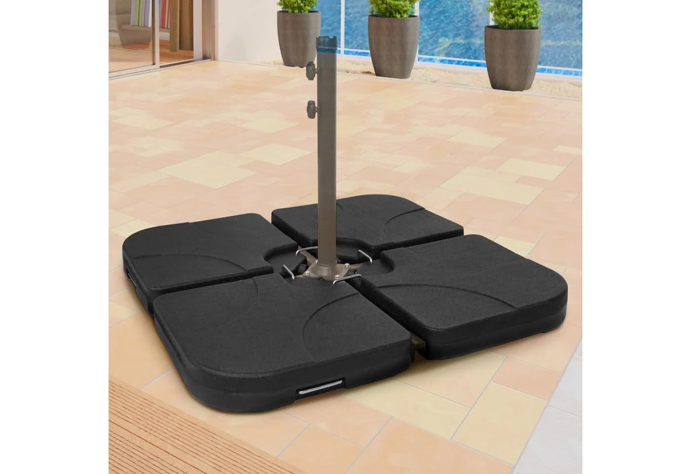 Swing&Harmonie Schirmständer-Platte 4-tlg. HDPE Kunststoff befüllbar bis 130 kg - Bild 2
