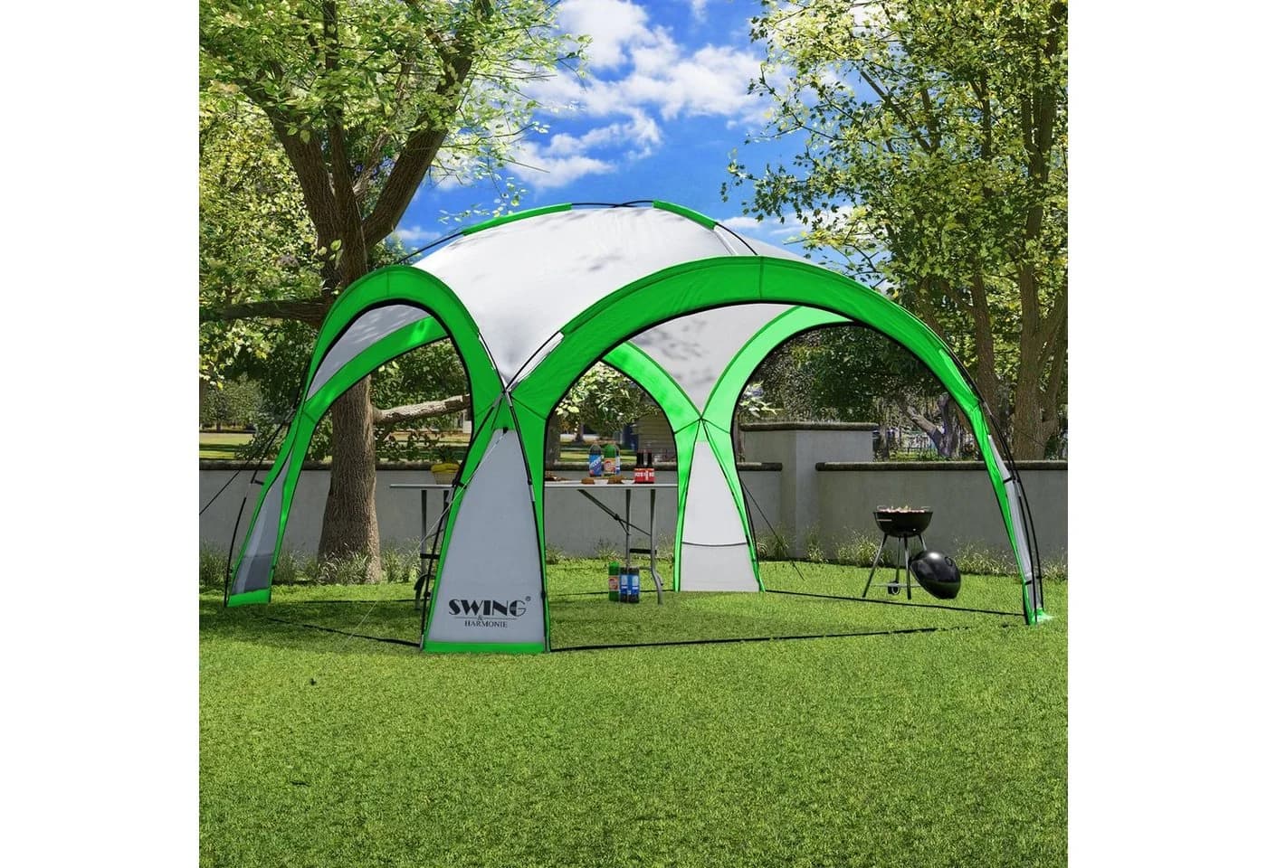 Swing&Harmonie LED Event Pavillon DomeShelter Grün mit Solarmodul - Bild 2