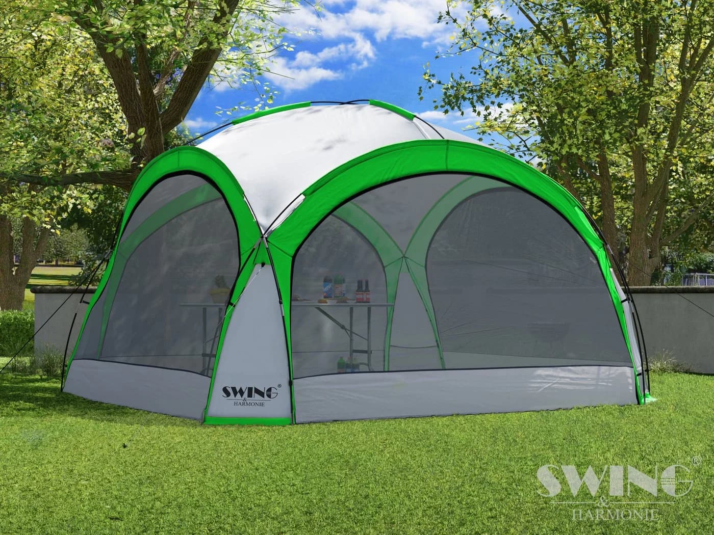 Swing&Harmonie LED Event Pavillon DomeShelter Grün mit Solarmodul - Bild 5