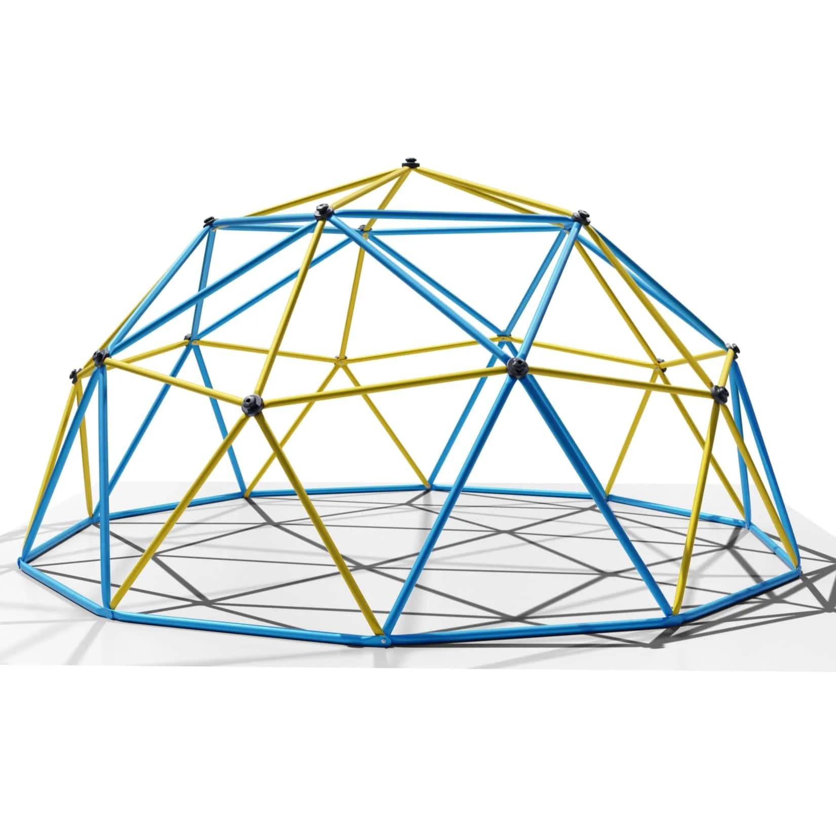 VESKA Klettergerüst Dome Climber Kinder Kletterkuppel Metall Blau/Gelb