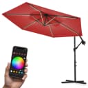 Swing&Harmonie® LED Sonnenschirm 350cm Rot mit RGB Beleuchtung Bild 1