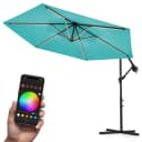 Swing&Harmonie® LED Sonnenschirm 350cm RGB Türkis mit App Steuerung Bild 1