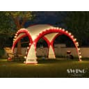 Swing&Harmonie LED Event Pavillon XXL DomeShelter 450cm Rot mit LED & Solarmodul Bild 1
