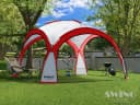 Swing&Harmonie LED Event Pavillon XXL DomeShelter 450cm Rot mit LED & Solarmodul Bild 2