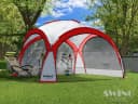 Swing&Harmonie LED Event Pavillon XXL DomeShelter 450cm Rot mit LED & Solarmodul Bild 4