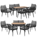 Swing&Harmonie Gartenlounge-Set 6-tlg. Grau Schwarz WPC Seilgeflecht Bild 1