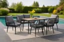 Swing&Harmonie Gartenlounge-Set 6-tlg. Grau Schwarz WPC Seilgeflecht Bild 2