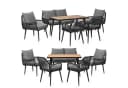 Swing&Harmonie Gartenlounge-Set 6-tlg. Grau Schwarz WPC Seilgeflecht Bild 3