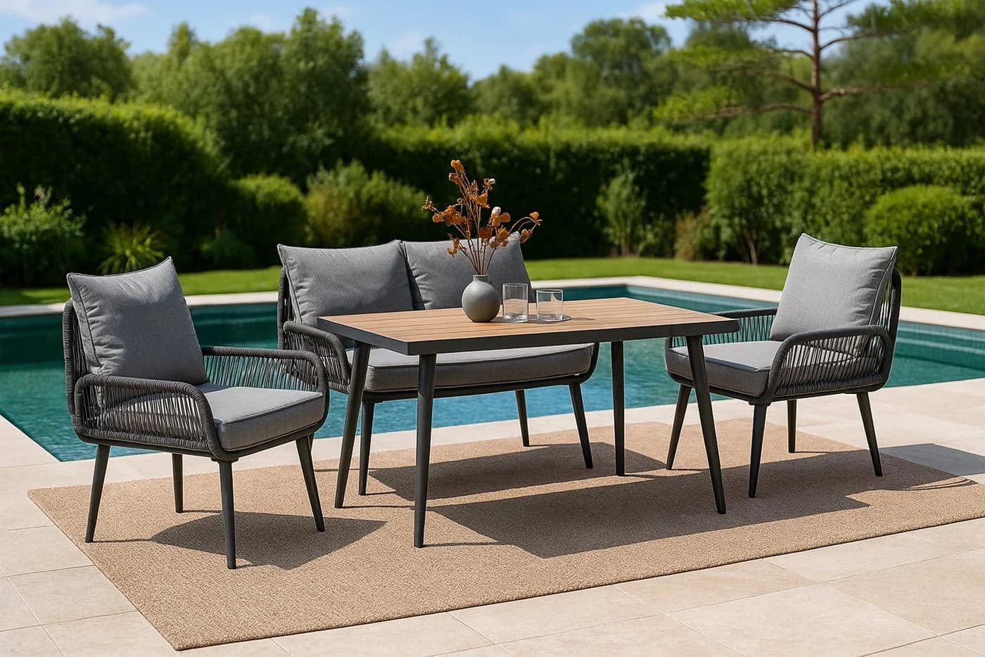 Swing&Harmonie Gartenlounge-Set Sienna 4-6 Plätze mit WPC-Tisch - Bild 2