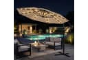 Swing&Harmonie LED Sonnenschirm mit Solarladung Beige Bild 1