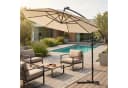 Swing&Harmonie LED Sonnenschirm mit Solarladung Beige Bild 2
