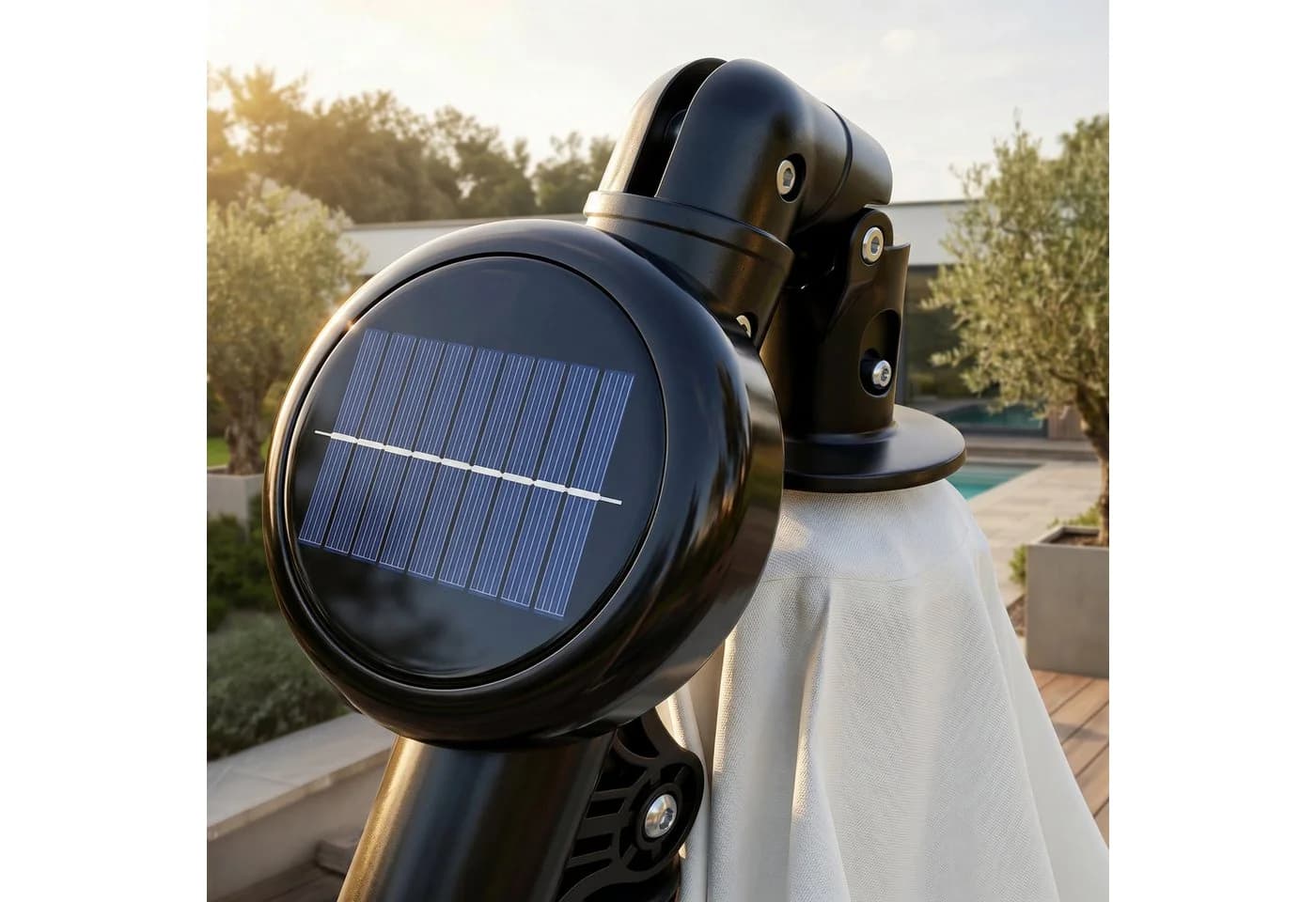 Swing&Harmonie Sonnenschirm mit LED Beleuchtung Ampelschirm Braun - Bild 4