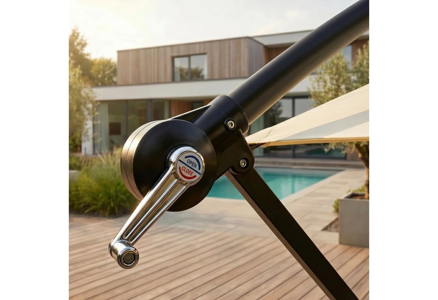 Swing&Harmonie Sonnenschirm mit LED Beleuchtung Ampelschirm Braun - Bild 5