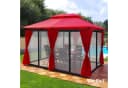 Swing&Harmonie Luxus LED Pavillon 3x4m Minzo Rot mit Seitenwänden Bild 3