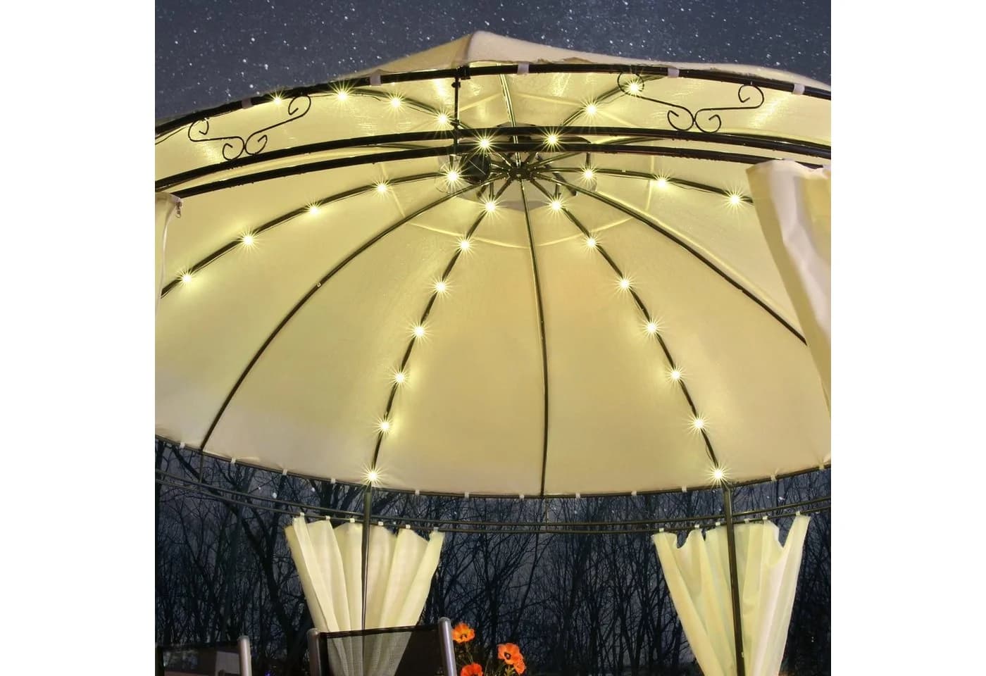 Swing&Harmonie Pavillon LED mit Solar und Seitenwänden Beige - Bild 3