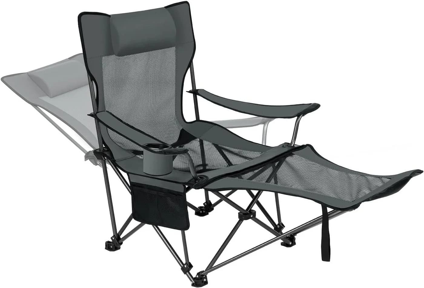 EUGAD Angelstuhl Klappstuhl Campingstuhl Grau Schwarz Blau - Bild 2