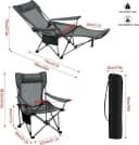EUGAD Angelstuhl Klappstuhl Campingstuhl Grau Schwarz Blau Bild 3