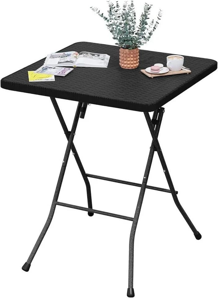 EUGAD Gartentisch Schwarz Klappbar Rattan-Optik - Bild 2