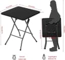 EUGAD Gartentisch Schwarz Klappbar Rattan-Optik Bild 3