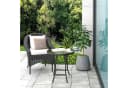 EUGAD Gartentisch Klapptisch Glas Metall Schwarz Transparent Bild 1