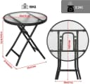 EUGAD Gartentisch Klapptisch Glas Metall Schwarz Transparent Bild 3