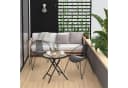 EUGAD Gartentisch Klapptisch Glas Metall Schwarz Transparent Bild 4