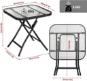 EUGAD Gartentisch (1-St) Beistelltisch klappbar aus Glas&Metall, rechteckig Bild 3