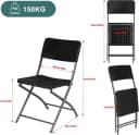 EUGAD Klappstuhl Schwarz HDPE Metall Gartenstuhl Campingstuhl Bild 3