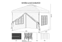 EUGAD Pavillon 3x3 m mit Seitenwänden höhenverstellbar UV-Schutz wasserfest Bild 3