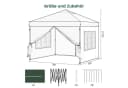 EUGAD Pavillon 3x3 m Grün mit Seitenwänden und UV-Schutz Bild 3