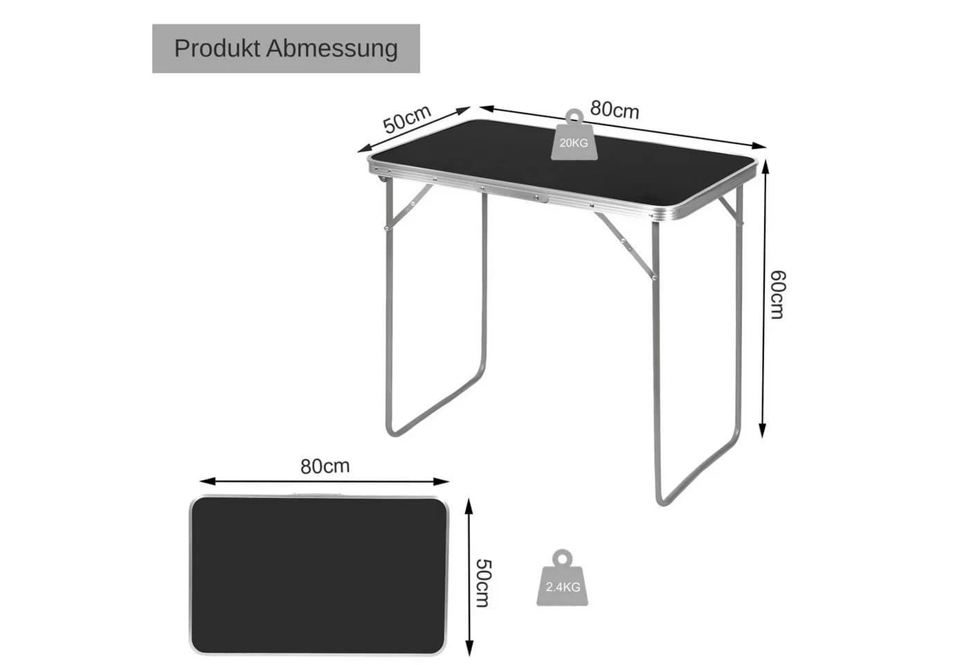 EUGAD Gartentisch Klapptisch Balkon MDF Metall - Bild 3