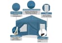 EUGAD Faltpavillon Blau wasserfest mit Seitenwänden Bild 4