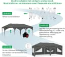 EUGAD Pop-Up Pavillon 3x6 m Grau mit 6 Seitenwänden Bild 4