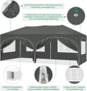 EUGAD Pop-Up Pavillon 3x6 m Grau mit 6 Seitenwänden Bild 5