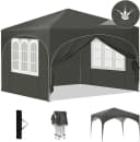 EUGAD Pop-Up Pavillon 3x3m Grau mit 4 Seitenwänden Bild 2