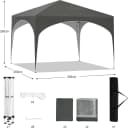 EUGAD Pop-Up Pavillon 3x3m Grau mit 4 Seitenwänden Bild 3