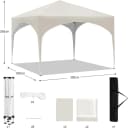 EUGAD Pavillon 3x3 m mit 4 Seitenwänden und Fenstern Bild 3