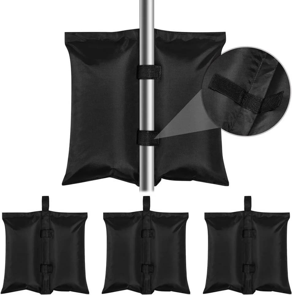 EUGAD Pavillon-Sandsäcke 4-tlg. Schwarz - 7kg Tragfähigkeit - Bild 2