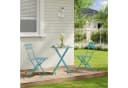 EUGAD Balkonset 3-tlg. Metall Beige/Blau Klappbar Bild 1