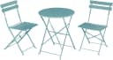EUGAD Balkonset 3-tlg. Metall Beige/Blau Klappbar Bild 2