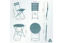 EUGAD Balkonset 3-tlg. Metall Beige/Blau Klappbar Bild 3