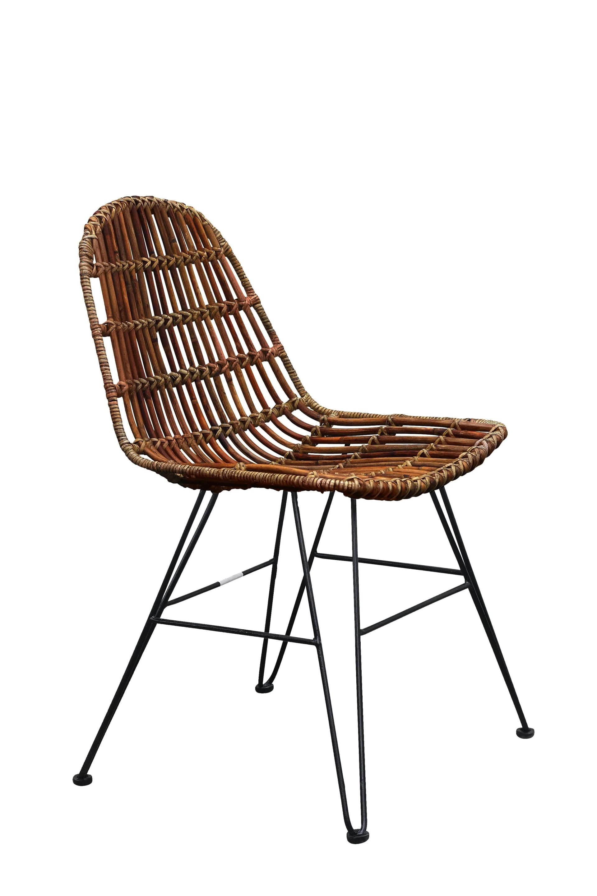 Rattanstuhl SIT Natur Schwarz Fischgräten-Optik