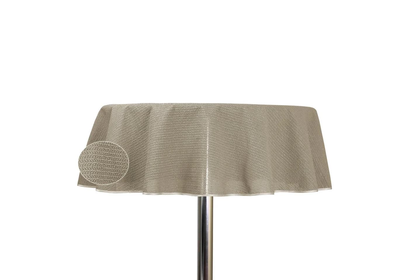 Haus und Deko PVC Tischdecke Beige Garten 140 cm rund wetterbeständig