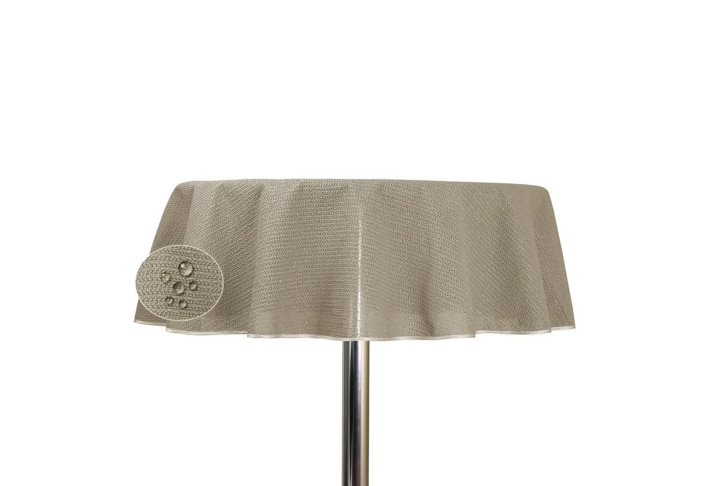 Haus und Deko PVC Tischdecke Beige Garten 140 cm rund wetterbeständig - Bild 3